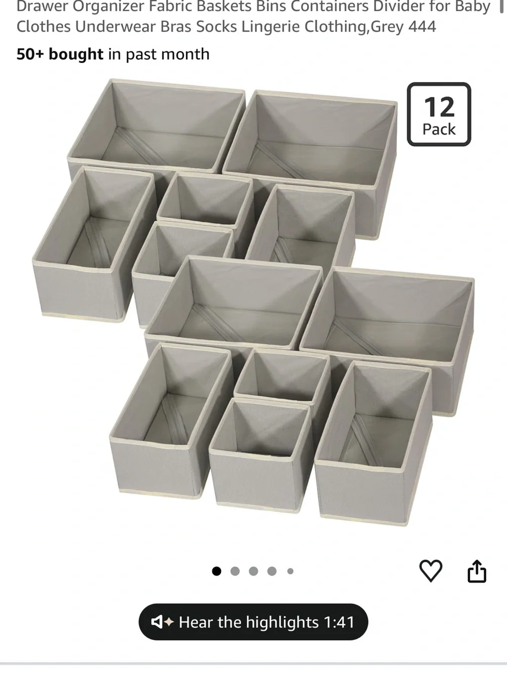 6 foldable cloth storage box closet dresser drawer organizers